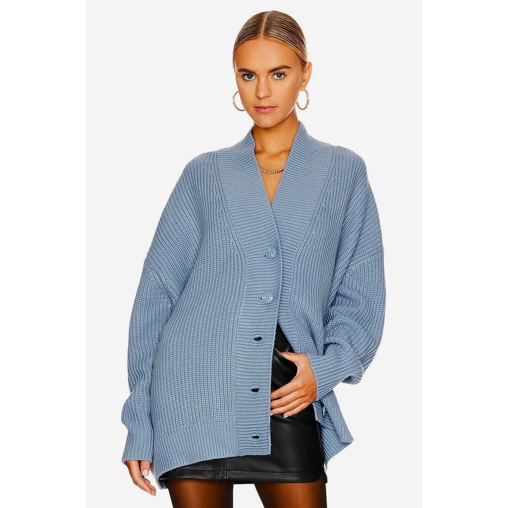 WEWOREWHAT‎ Oversized Cardigan Sweater Chunky Knit Storm We Wore What One Size